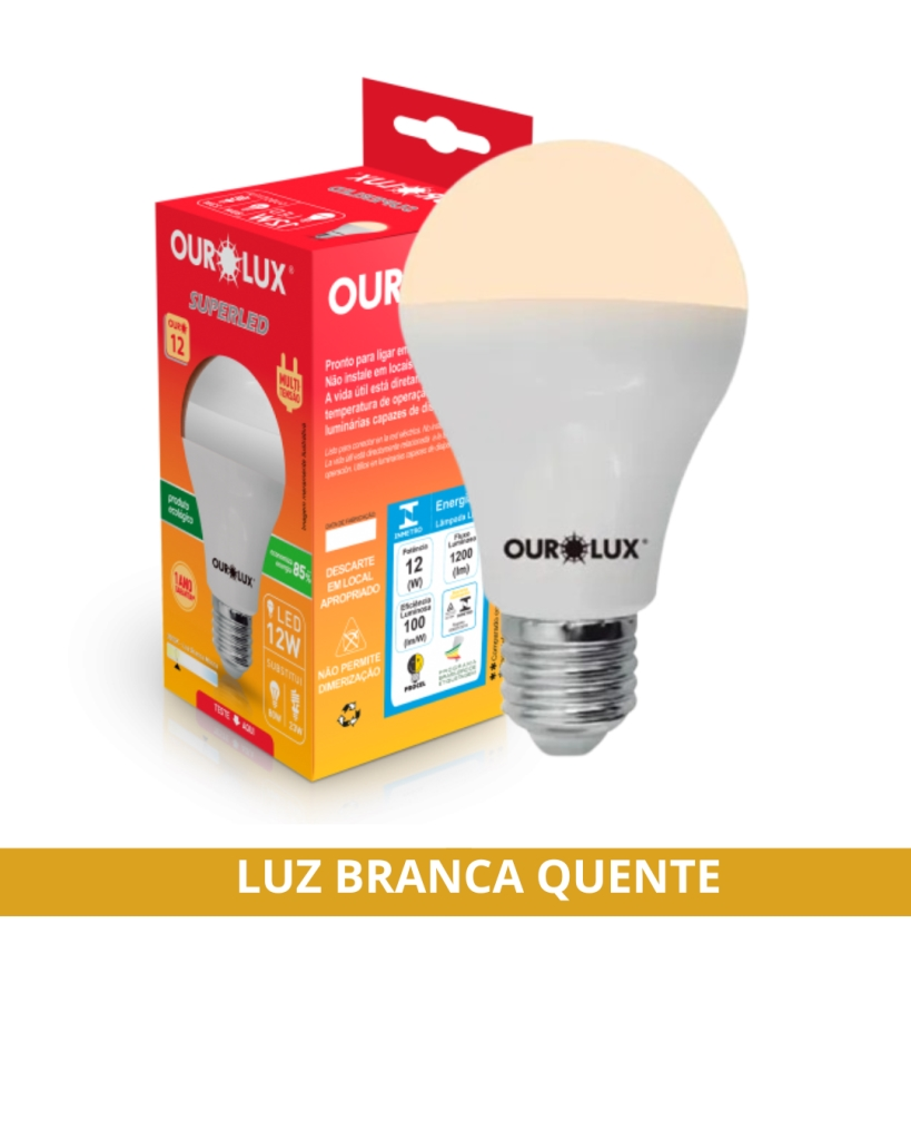 LÂMPADA SUPERLED OURO150 12W 3000K BIVOLT