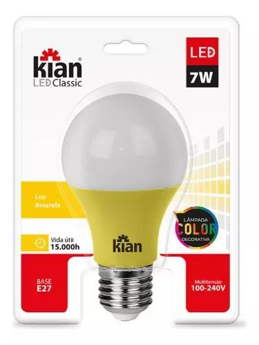 LÂMPADA LED 7W AMARELA  KIAN
