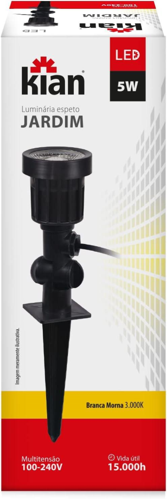 ESPETO LED JARDIM 5W PT 3,0K KIAN