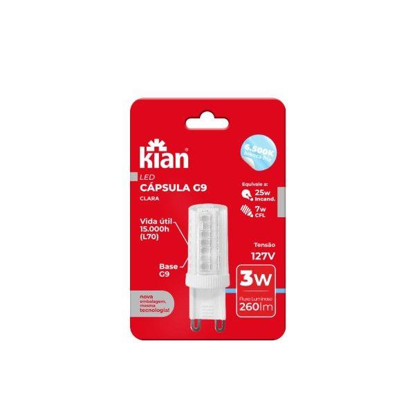 LÂMPADA LED G9 3W 6500K 127V KIAN