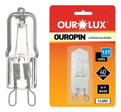 LÂMPADA HALOGENA OUROPIN G9 40W 127V CLARA