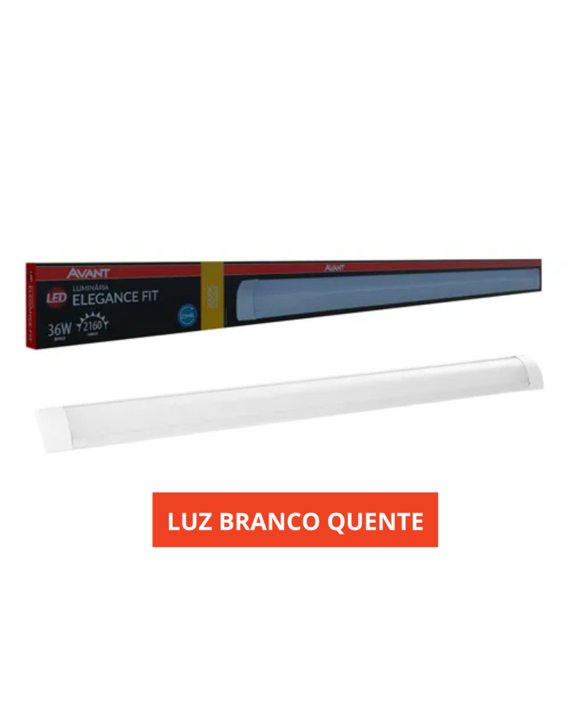 LUMINÁRIA ELEGANCE FIT 3000K 36W 1METRO BIVOLT AVANT