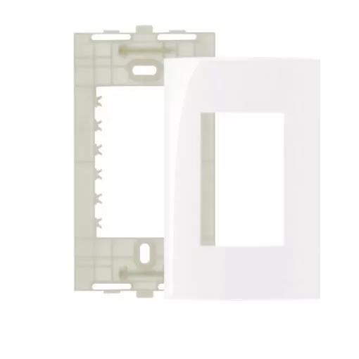 CONJUNTO PLACA+SUPORTE SLEEK 4X2 3POSTOS BRANCO MG