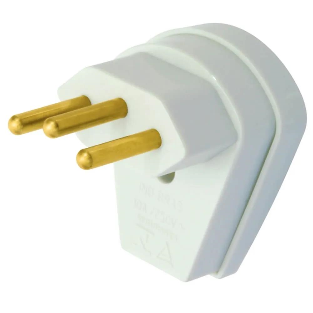 PLUGUE 10A 2P+T 90G CINZA COD:1481 FAME