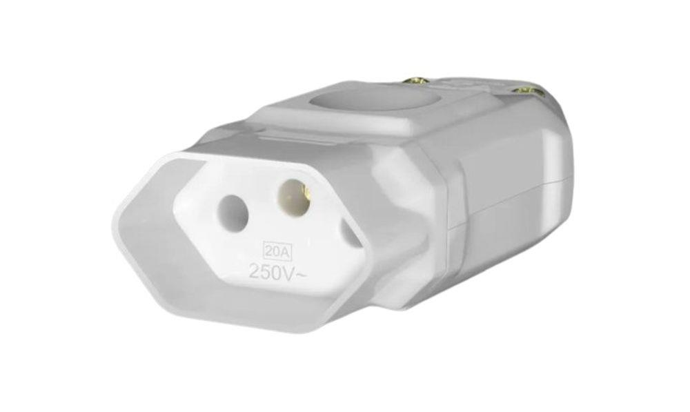 TOMADA 2P+T JUNCAO FEMEA 20A/250V CINZA FAME