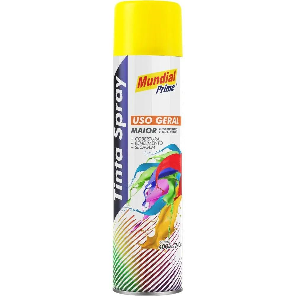 TINTA SPRAY 400ML MUNDIAL PRIME USO GERAL AMARELO