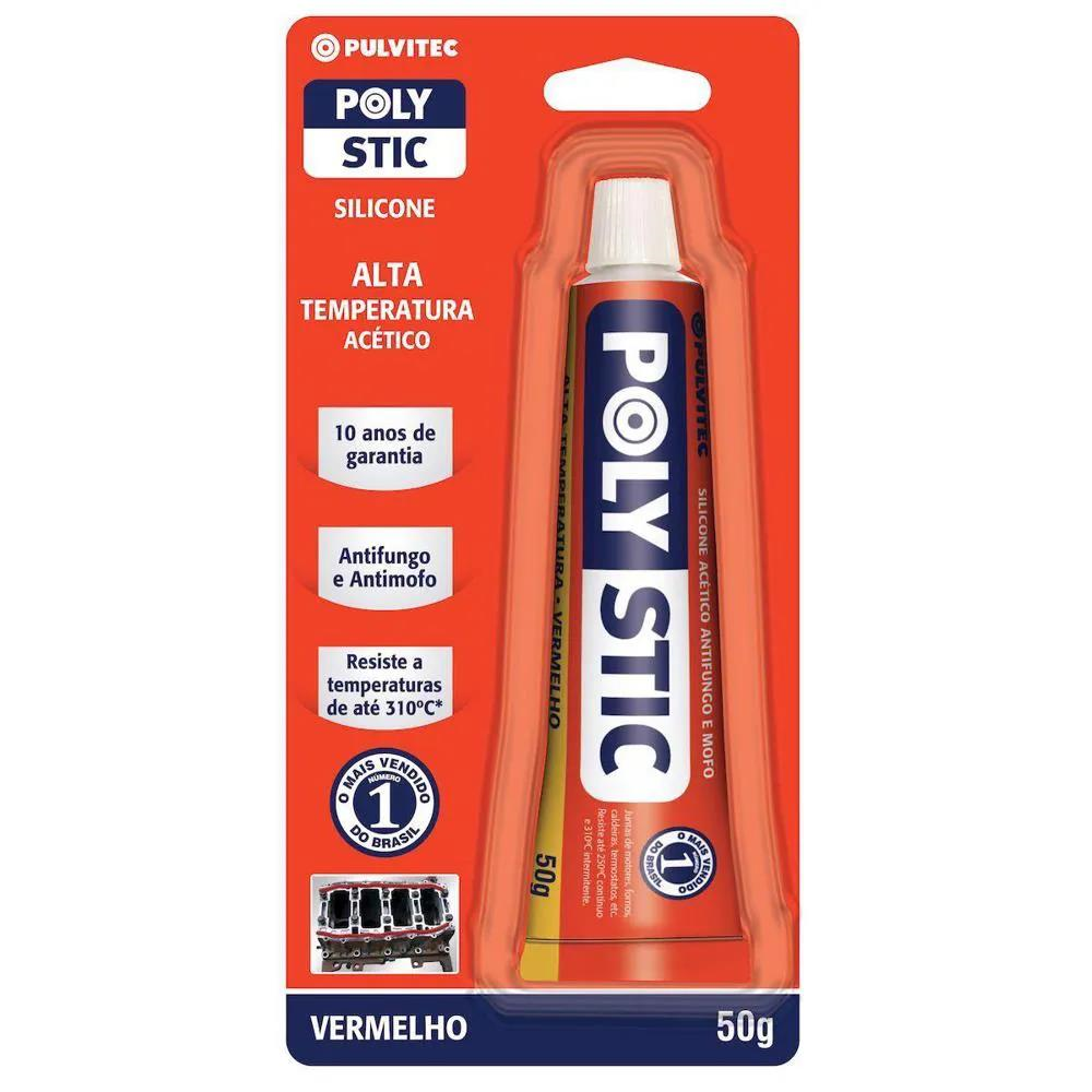 SILICONE POLYSTIC VERMELHO 50G