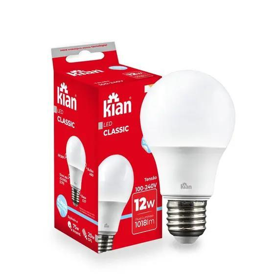 LÂMPADA LED BULBO 12W 6500K BIVOLT E27 KIAN