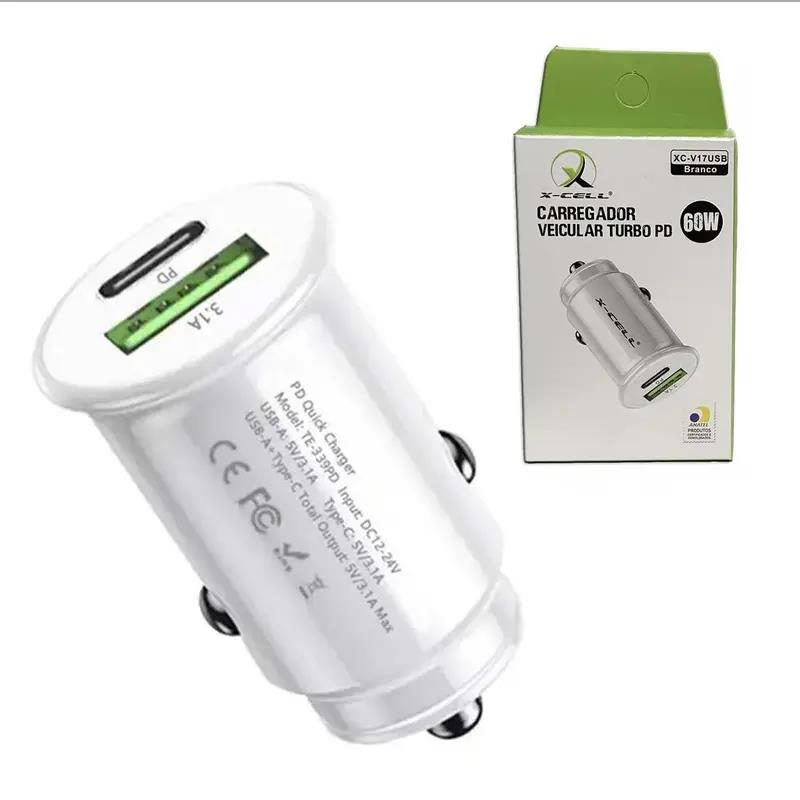 CARREGADOR AUTOMOTIVO TURBO PD XC-V16+USB