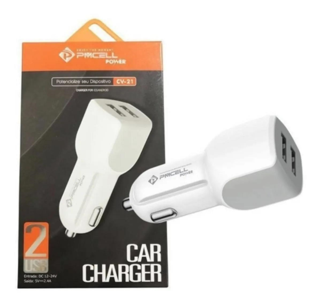 CARREGADOR VEICULAR 2 PORTAS USB PMCELL