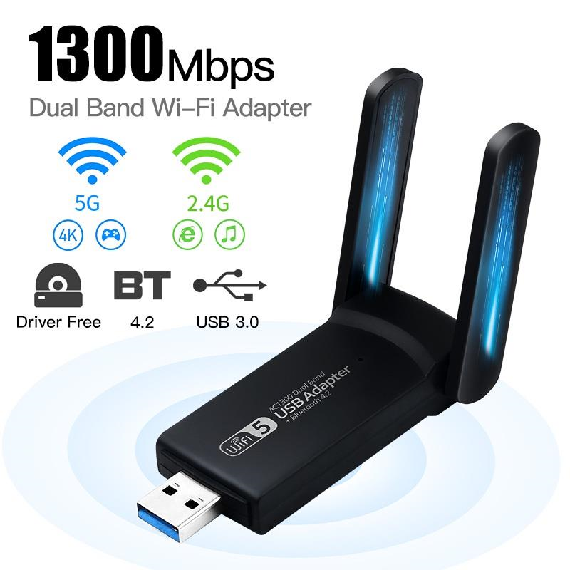 ADAPTADOR WIRELESS USB 3.0 DUAL BAND 2.4G E 5GHZ 1300MBPS AD0639