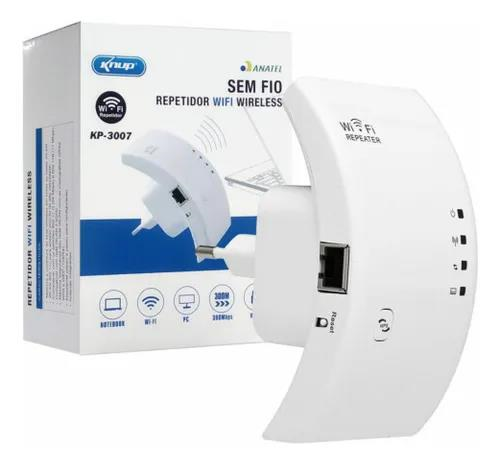 REPETIDOR DE SINAL WIFI 300MBPS EXTENSOR E AMPLIFICADOR 2.4GHZ BRANCO KNUP