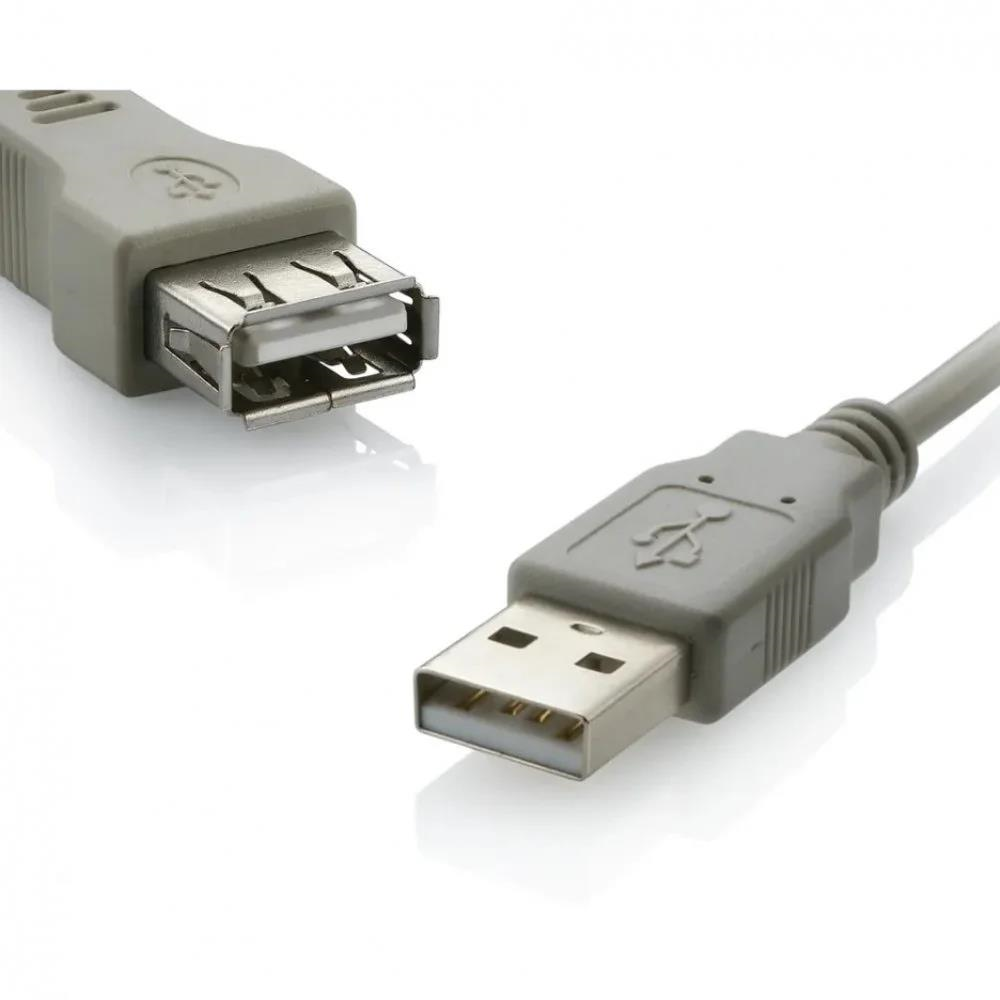 CABO EXTENSAO USB A + USB A FEMEA 2.0 CINZA 1.8M - 8.3.120