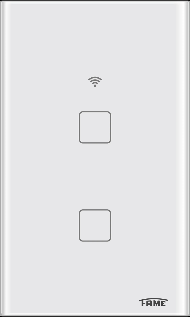 INTERRUPTOR INTELIGENTE 2 TECLAS TOUCH WI FI FAME