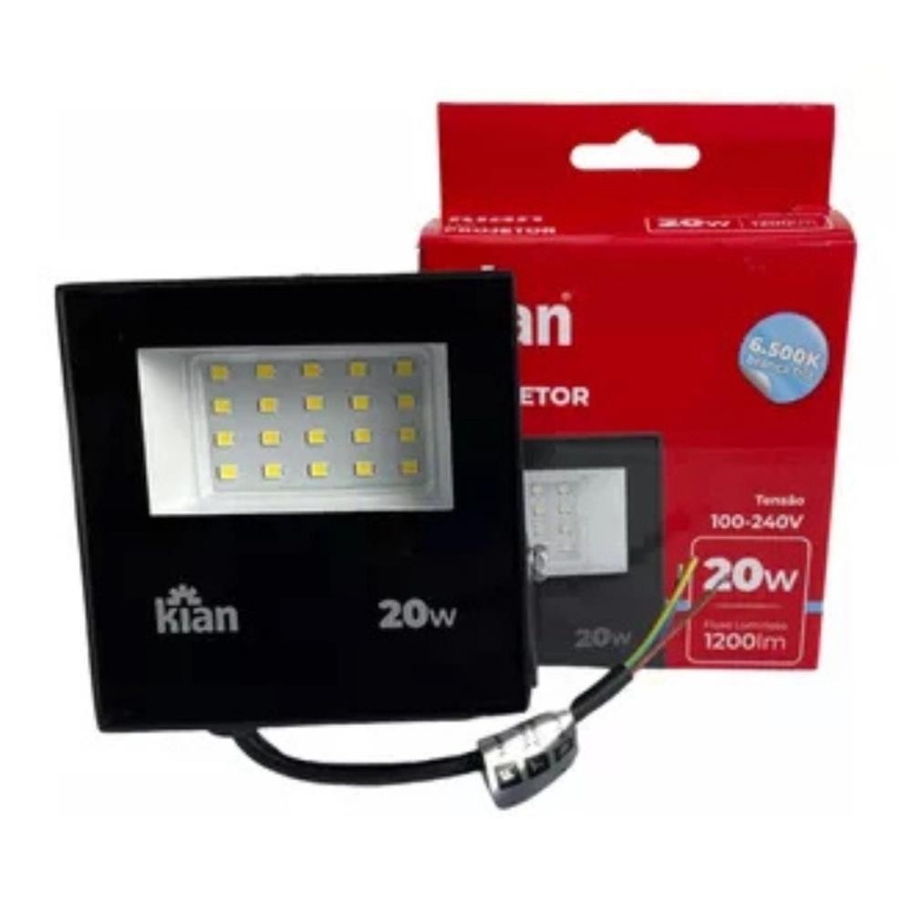 REFLETOR LED 20W 6500K PT BIV KIAN