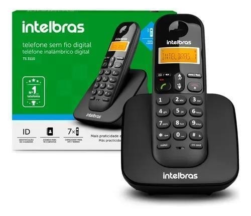 TELEFONE INTELBRAS S/FIO C/ID DIGITAL TS3110 PRETO