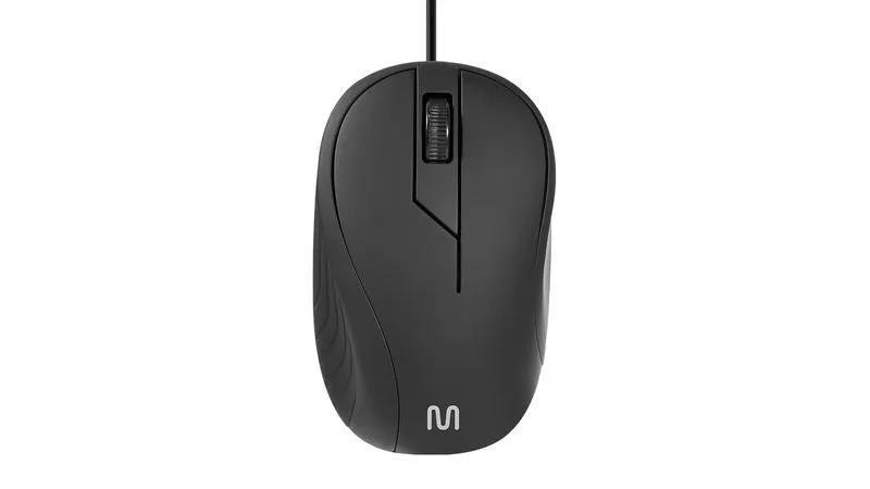 MOUSE EMBORRACHADO COM FIO - PRETO USB MO222