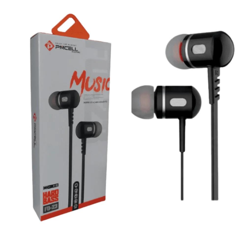 FONE DE OUVIDO C/MIC BRANCO SLIM PMCELL FO-23