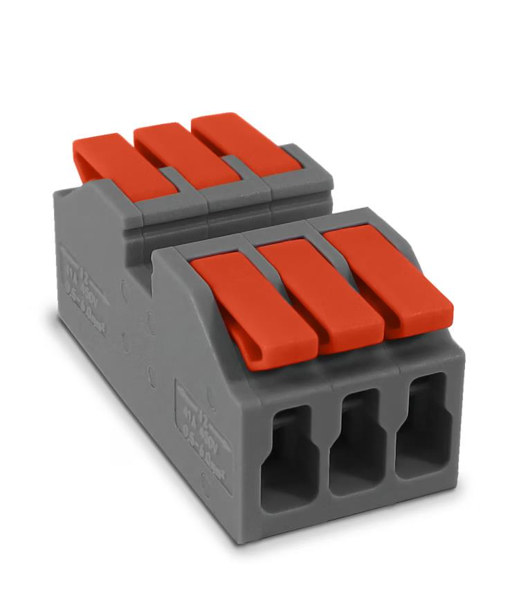CONECTOR DE EMENDA AUTOMATICO KV226-3 - 3 VIAS CABOS 0,5 A 6,0MM ATE 41A SIBRATEC