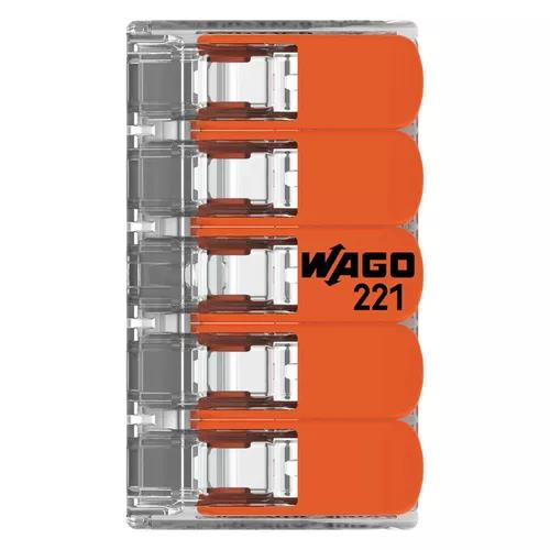 CONECTOR WAGO 05 POLOS 4MM 221-415 UNIDADE