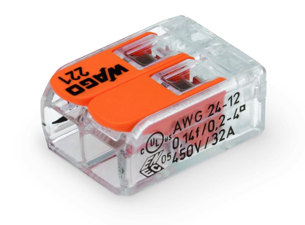 CONECTOR WAGO 02 POLOS 4MM 221-412 UNIDADE