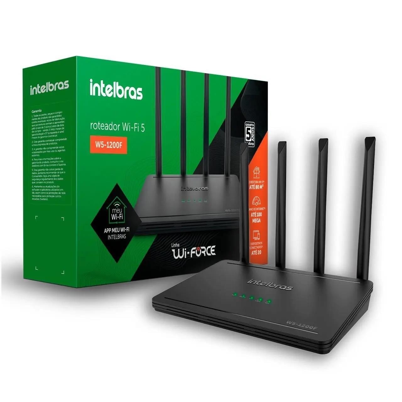 ROTEADOR WIRELESS WI-FORCE W5-1200F MEGABYTE FAST INTELBRAS 4750077