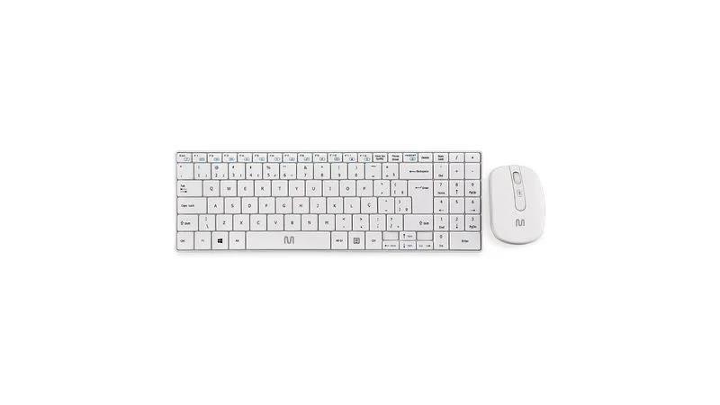 TECLADO COMBO SLIM USB SEM FIO BRANCO MULTILASER