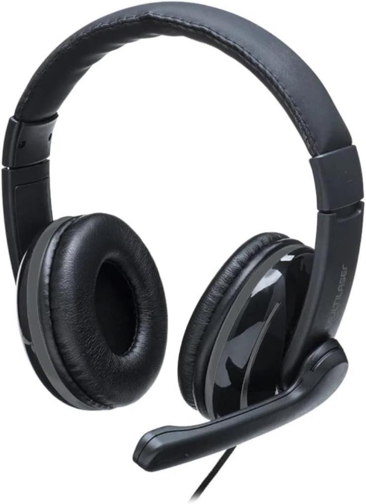 FONE HEADSET MULTILASER PRO P2 PRETO E CINZA C/ ADAP