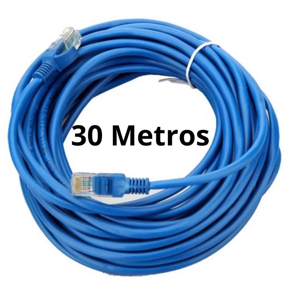 CABO DE REDE 30METROS CAT5 AZUL CRIMPADO