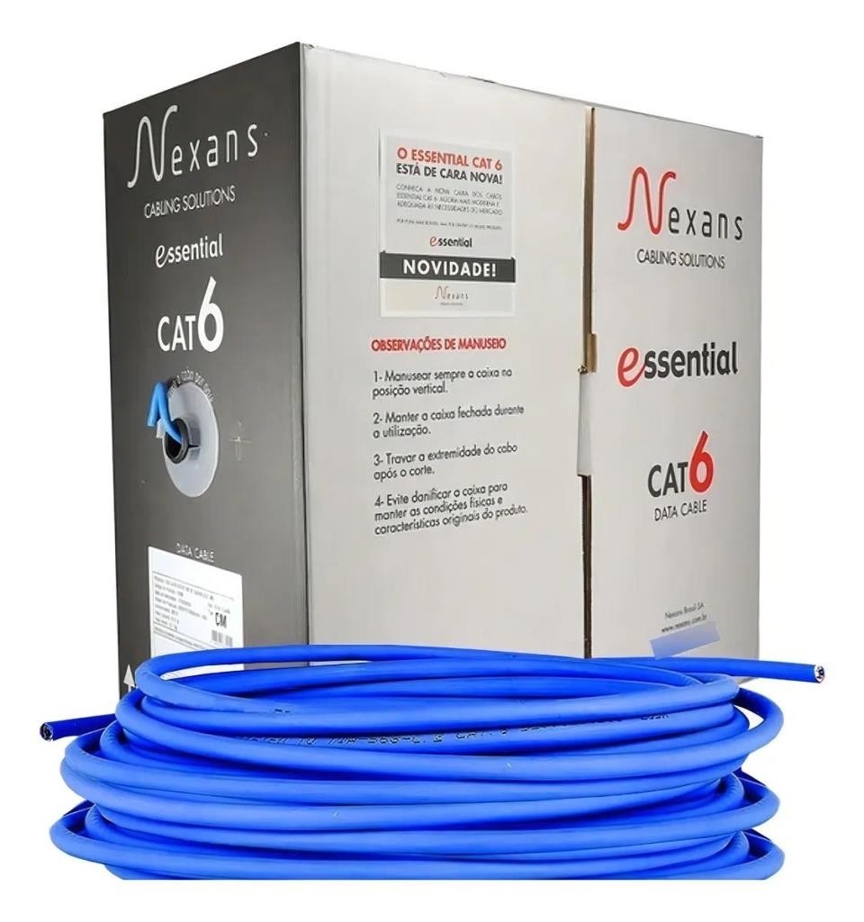 CAIXA CABO REDE 305MTS NEXANS CAT6 AZUL, - CAIXA