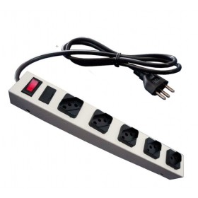 FILTRO DE LINHA 5 TOMADAS ESPAÇADO METÁLICO KITEC