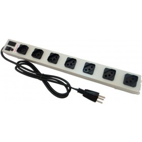 FILTRO DE LINHA 7 TOMADAS ESPAÇADO METÁLICO KITEC