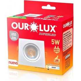 SUPERLED SPOT QUADRADO 5W 3000K BV OUROLUX