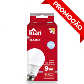 LÂMPADA LED BULBO 09W 6500K BIVOLT E27 KIAN