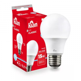 LÂMPADA LED BULBO 15W 6500K BIVOLT E27 KIAN