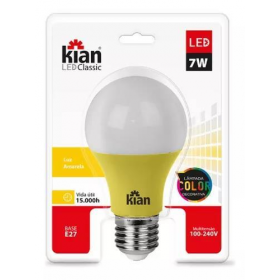 LÂMPADA LED 7W AMARELA  KIAN