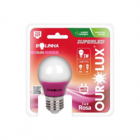 LÂMPADA LED 3W ROSA OUROLUX