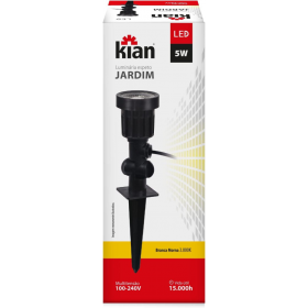 ESPETO LED JARDIM 5W PT 3,0K KIAN