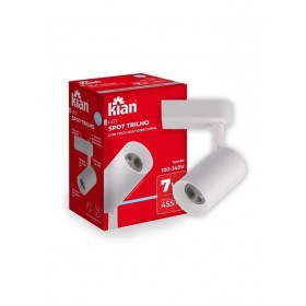 SPOT LED TRILHO BRANCO 7W 6500K KIAN