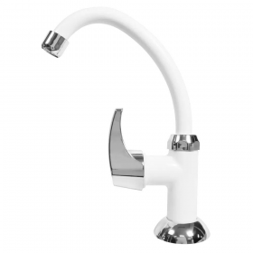 TORNEIRA BRANCA E CROMADA ACQUAFAM PARA LAVATÓRIO FAME