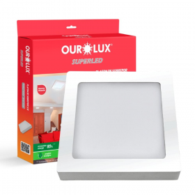 PLAFON LED SOBREPOR 18W QUADRADO 6400K OUROLUX