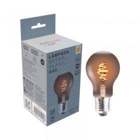 LAMPADA VINTAGE RETRO BLACK A60 E27 2200K 5W BIVOLT AVANT