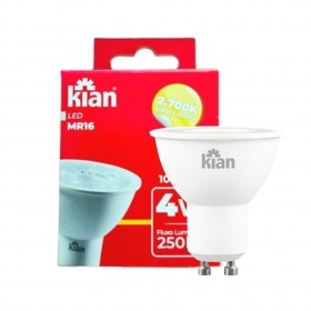 LAMPADA DICROICA LED GU10 MR16 4W 2700K BV KIAN