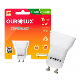 LAMPADA DICROICA GU10 SUPER LED 4W 2700K MR-11 OUROLUX