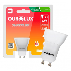 LAMPADA DICROICA GU10 SUPER LED 4W 6500K MR-11 OUROLUX