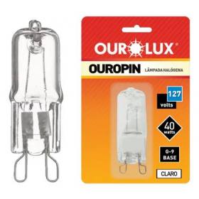 LÂMPADA HALOGENA OUROPIN G9 40W 127V CLARA