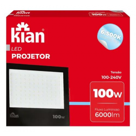 REFLETOR LED 100W 6500K PT BIV KIAN