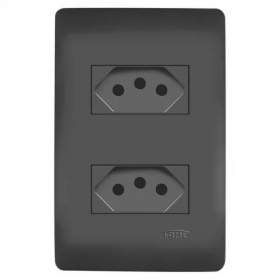 2 TOMADAS PRETA 2P+T DIST 20A/250V C/P HABITAT FAME