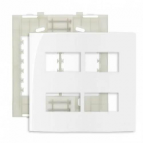 CONJUNTO PLACA+SUPORTE SLEEK 4X4 4POSTOS BRANCO MG