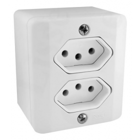 CONJUNTO 2 TOMADAS 2P+T 20A 250V BOX ILUMI